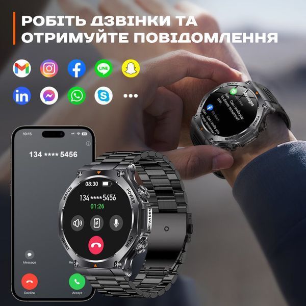 Смарт годинник Smart Mevaden Ultra Steel, 2 ремінці 620 фото
