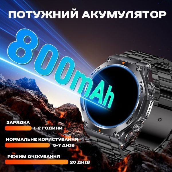 Смарт годинник Smart Mevaden Ultra Steel, 2 ремінці 620 фото