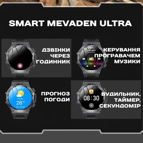 Смарт годинник Smart Mevaden Ultra Steel, 2 ремінці 620 фото