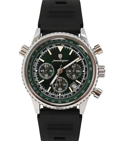 Чоловічий годинник Poedagar Avalon Rubber Black, 2 ремінці 821 фото