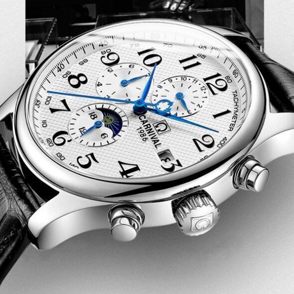 Чоловічий годинник Carnival Masters Silver Metal, 2 ремінці 771 фото