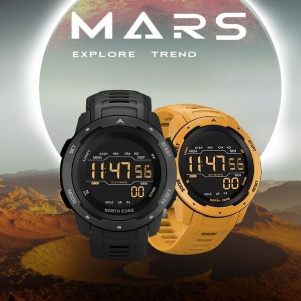 Чоловічий годинник North Edge MARS Pro Black 5BAR 171 фото