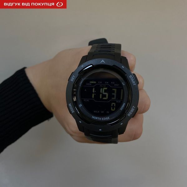 Чоловічий годинник North Edge MARS Pro Black 5BAR 171 фото