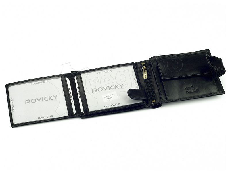 Чоловічий шкіряний гаманець Rovicky N992L-RVT RFID Чорний - 4442 фото