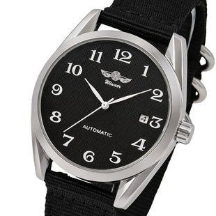 Чоловічий годинник Winner Handsome Textile Black, 2 ремінці 822 фото