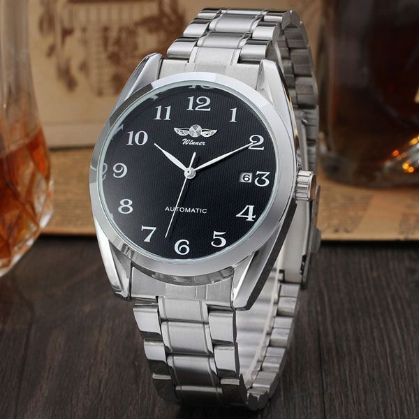Чоловічий годинник Winner Handsome Textile Black, 2 ремінці 822 фото