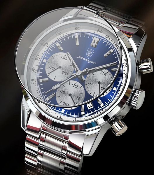 Чоловічий годинник Poedagar Petros Silver 673 фото
