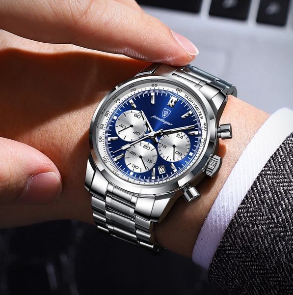 Чоловічий годинник Poedagar Petros Silver 673 фото