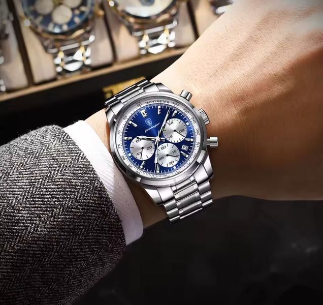 Чоловічий годинник Poedagar Petros Silver 673 фото