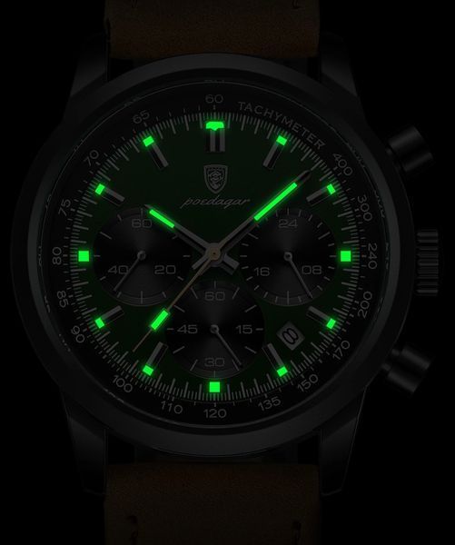 Чоловічий годинник Poedagar Petros Black 674 фото
