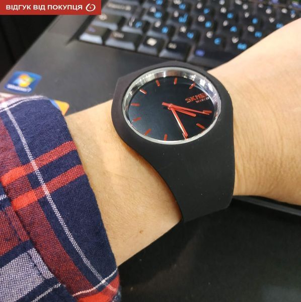Чоловічий годинник Skmei Rubber Black II 9068 24 фото