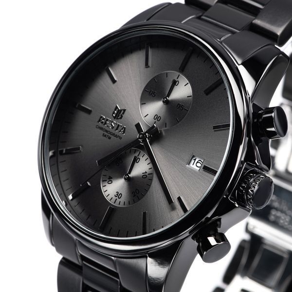Чоловічий годинник Besta Mars Black & Gray Nylon, 2 ремінці 725 фото