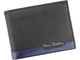 Чоловічий шкіряний гаманець Pierre Cardin TILAK37 8806 RFID Чорний + синій - 4397 фото