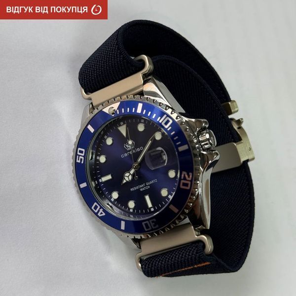 Чоловічий годинник Hemsut Zurich Carekiso Nylon Blue, 2 ремінці 777 фото