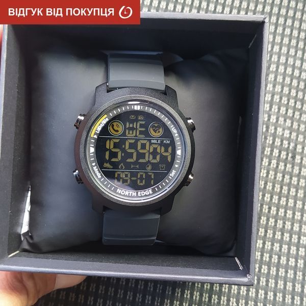 Чоловічий годинник North Edge Laker Black 5BAR 177 фото