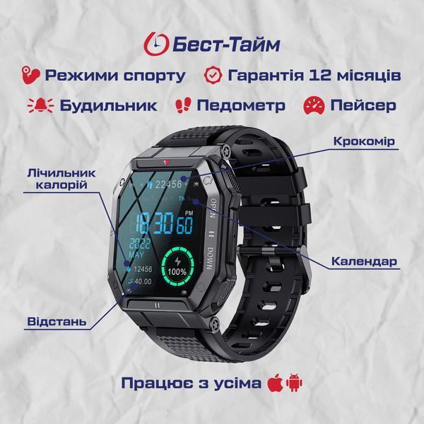 Смарт годинник Smart Everest Black 228 фото