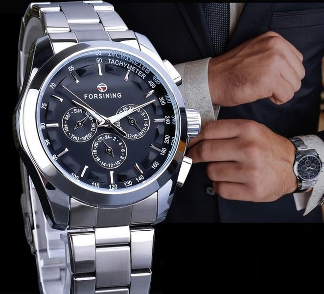 Чоловічий годинник Forsining Walker Steel 131 фото