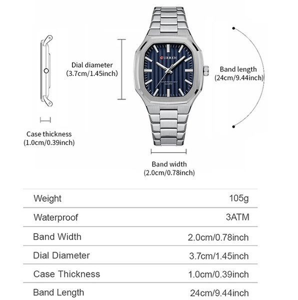 Чоловічий годинник Curren Quadro 332 фото