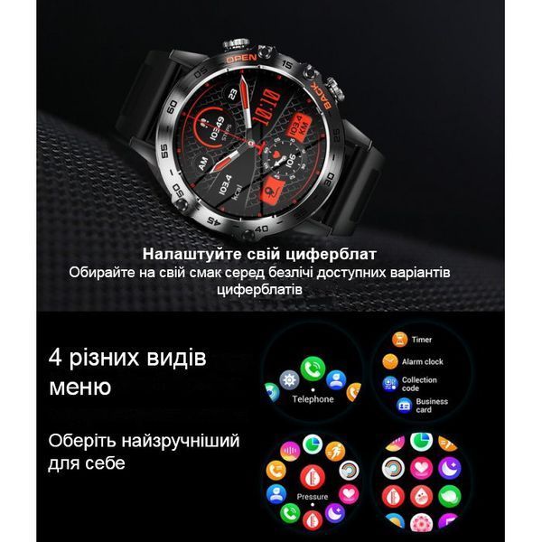 Смарт годинник Smart Delta K52 Black, 2 ремінці 334 фото