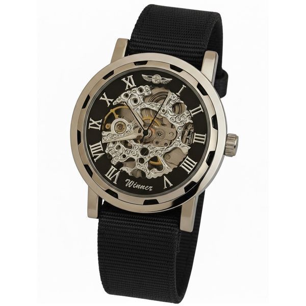 Чоловічий годинник Winner Black Textile Classic, 2 ремінці 735 фото