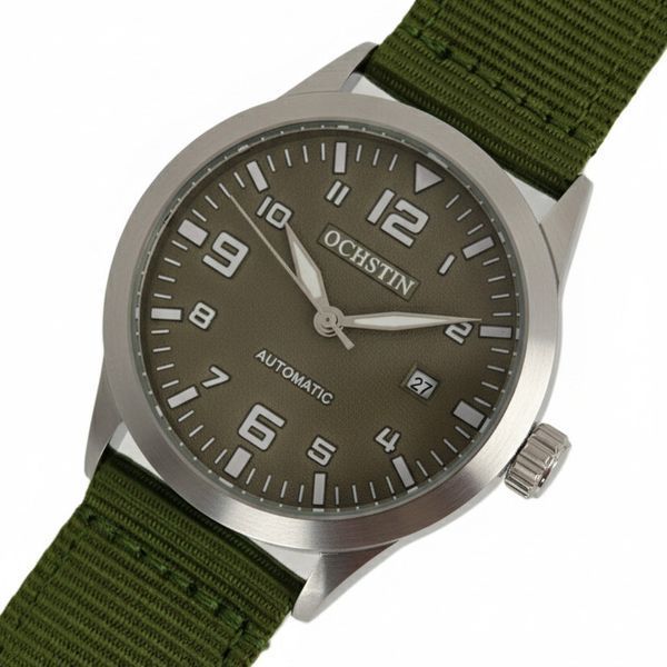 Чоловічий годинник Ochstin Military Hook Green, 2 ремінці 736 фото
