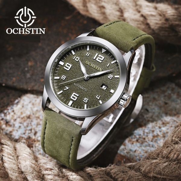 Чоловічий годинник Ochstin Military Hook Green, 2 ремінці 736 фото