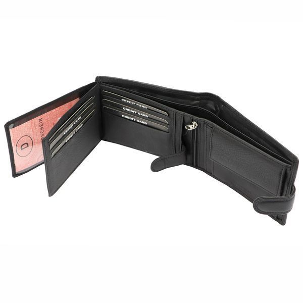 Чоловічий шкіряний гаманець Money Kepper TCC 5600B-5 RFID Чорний - 4463 фото