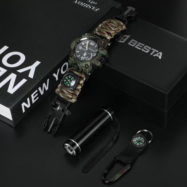 Чоловічий годинник Besta Box Military Light подарунковий набір, з компасом 492 фото