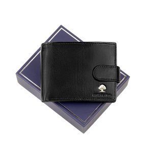 Чоловічий шкіряний гаманець Luxury 616 RFID Чорний - 4508 фото