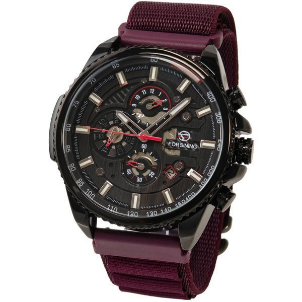 Чоловічий годинник Forsining Finance Wine Red, 2 ремінці 793 фото
